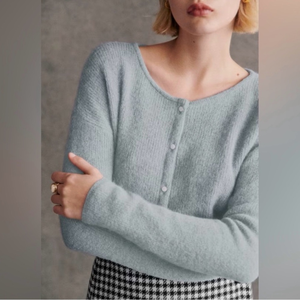 Sezane Gaspard Cardigan - Light Sky Blue - Size S